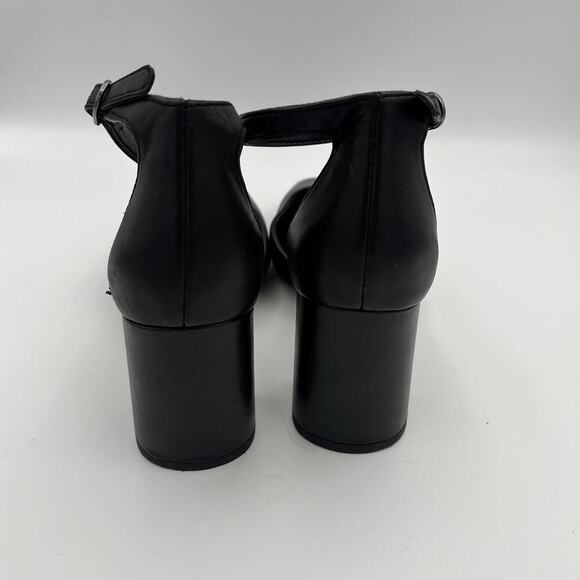 Nordstrom Women's Black Ankle Strap Square Toe Heels Size 6M - Picture 3 of 9